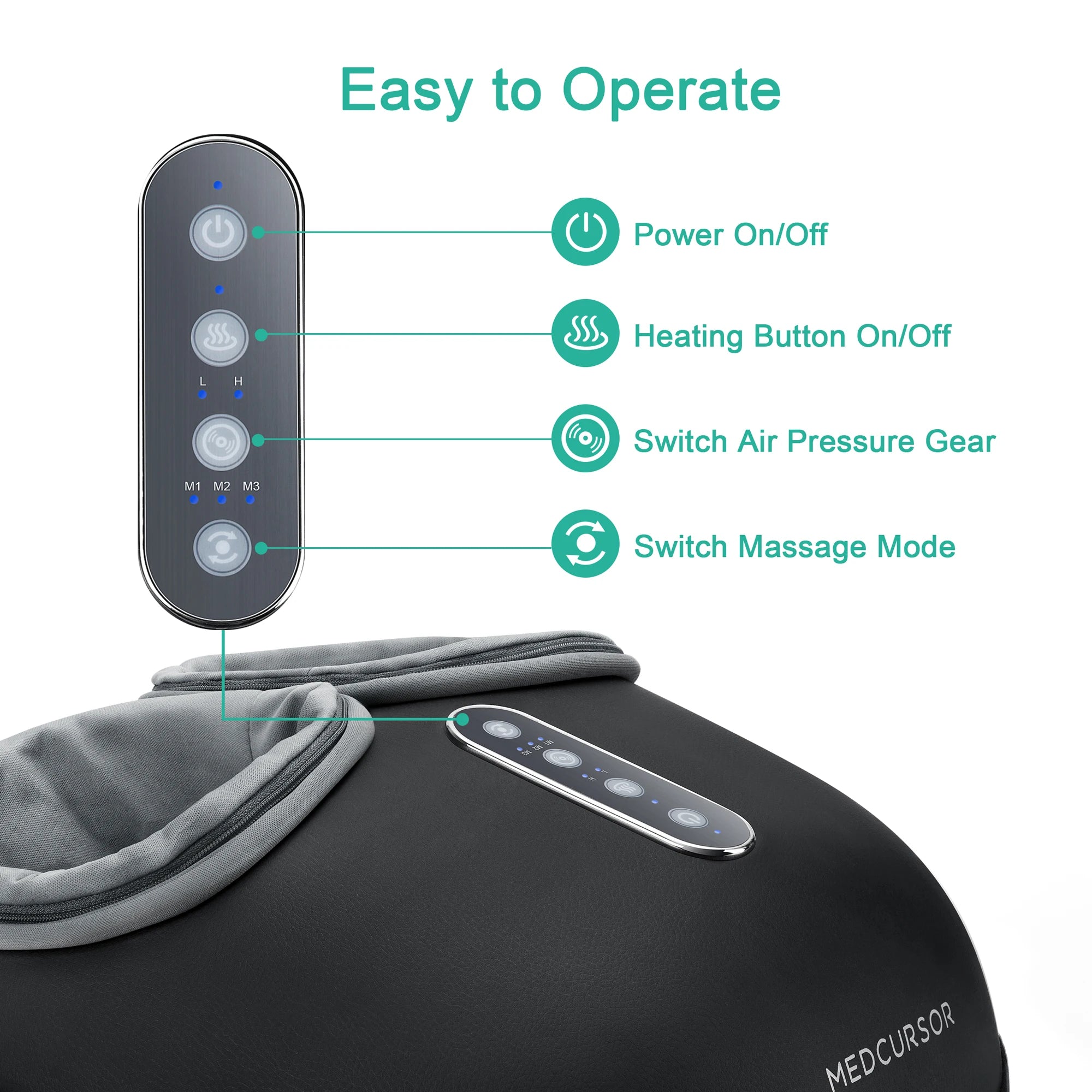 Medcursor Shiatsu Foot Massager Machine with Heat Roller Muscle Relaxation Pain Relief Electric Fully Wrapped Foot Massage