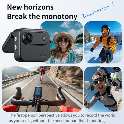 Lenovo Mini Sports Camera 4K Ultra Clear Recording VLOG Recorder Flip Screen Anti Shake 143 ° Wide-angle Lens Camera New